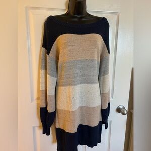 Cozy Casual Multi Colored Striped Sweater/Sweater Dress